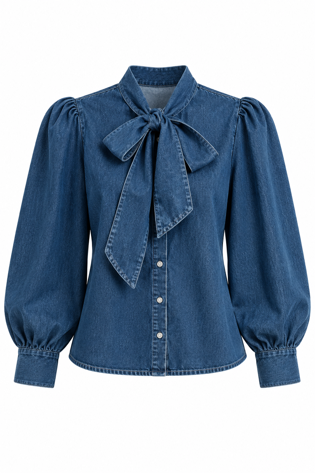 Denim bow tie top