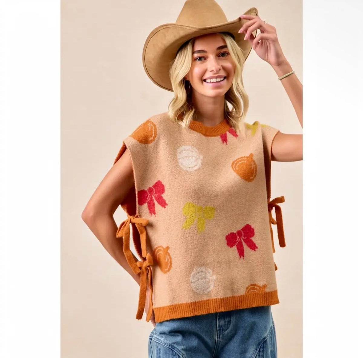 Fall side tie vest