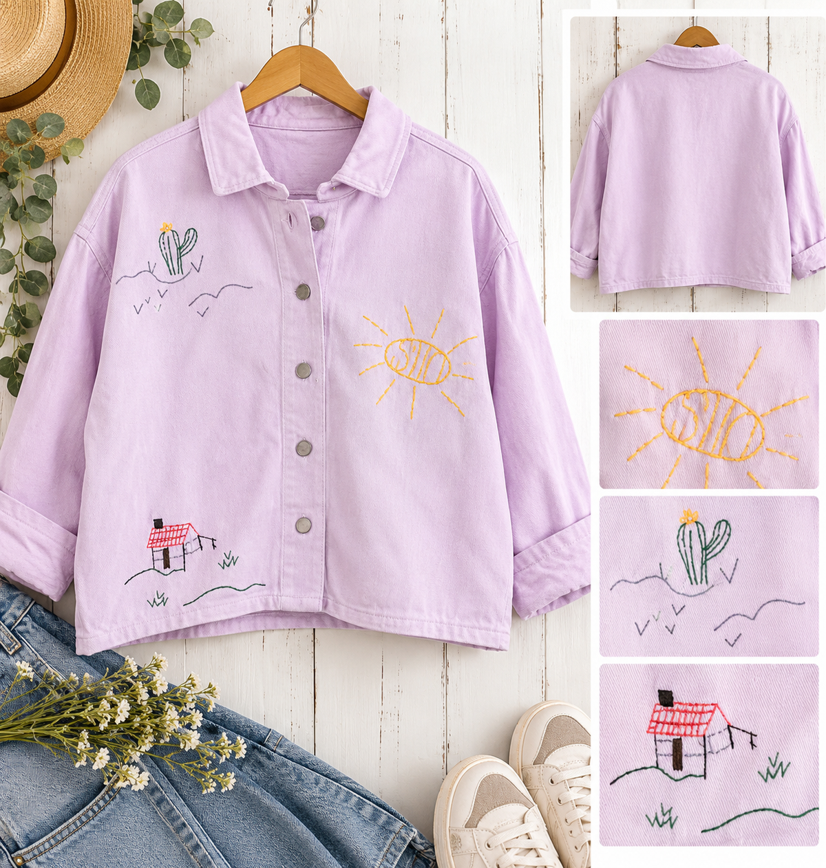 Embroidered denim jacket