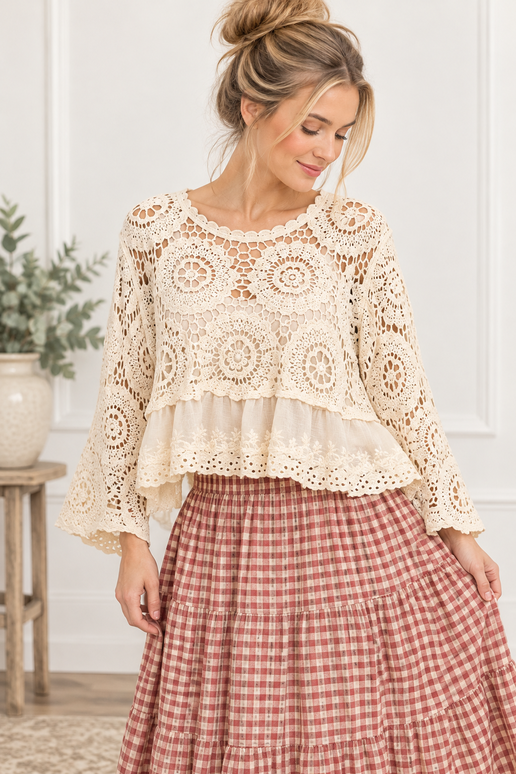 POL crochet layering top