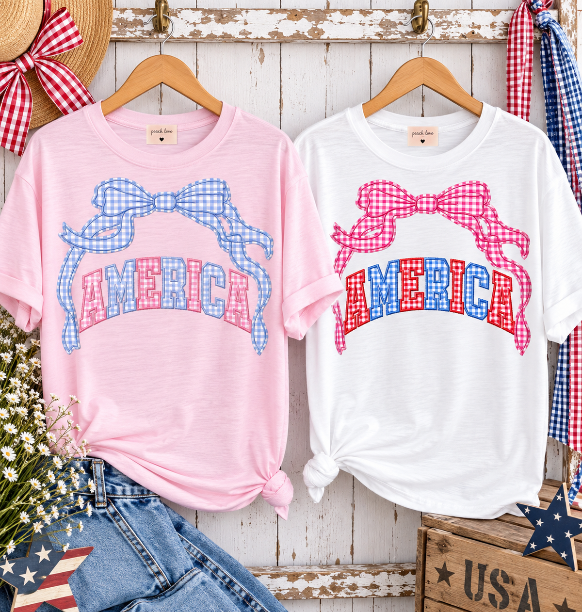 America embroidered tee
