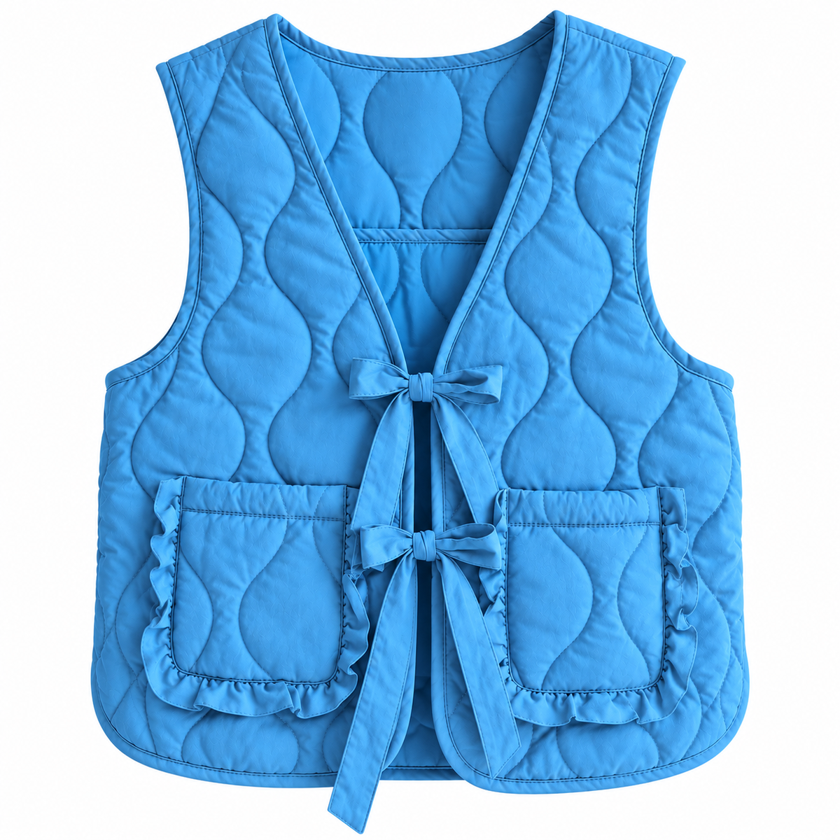 Blue quilted vest