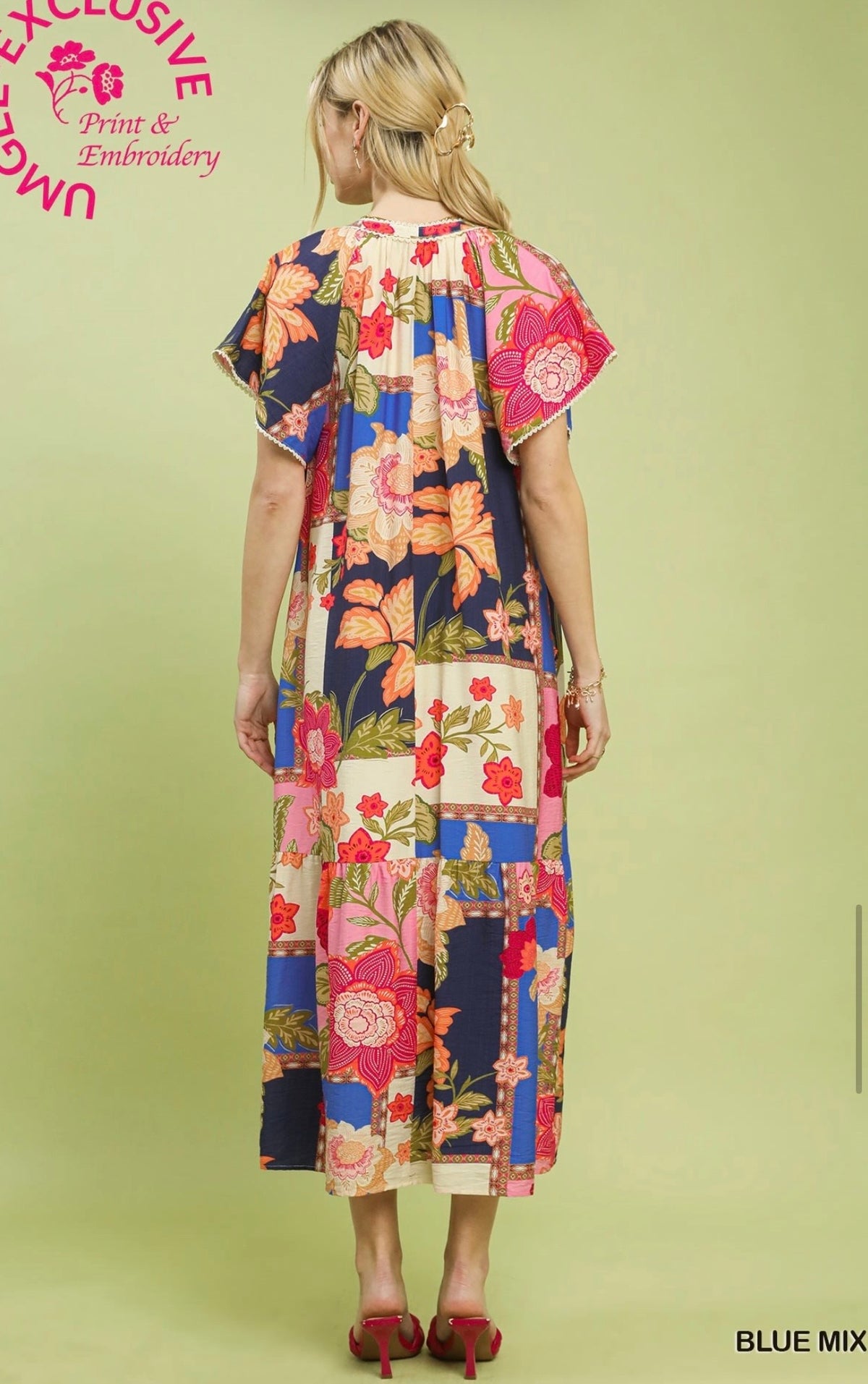 Color block floral umgee dress