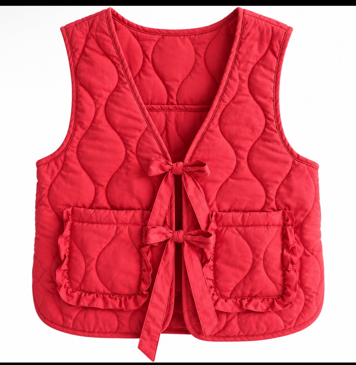 Dusty red quilted vest