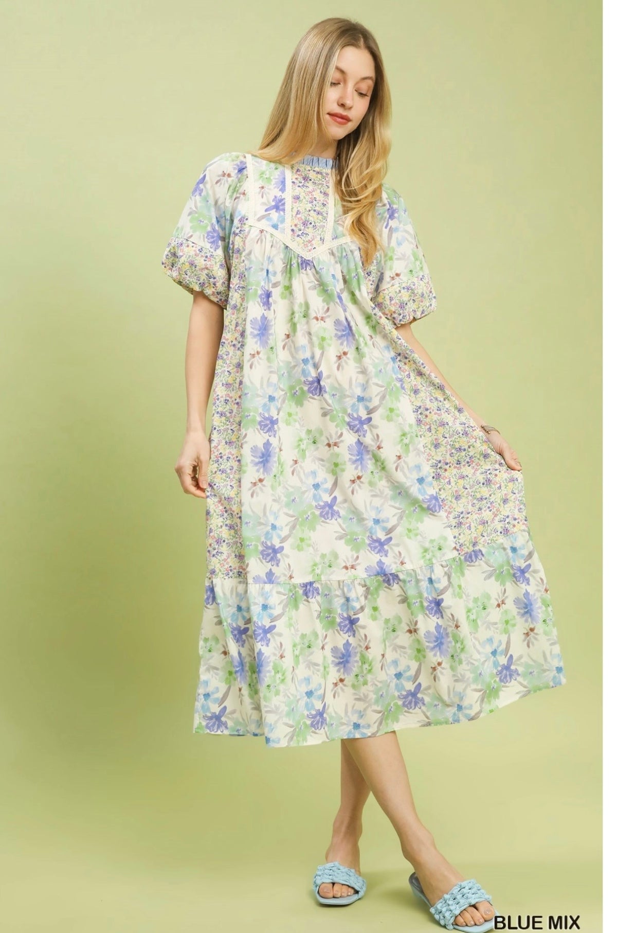 Blue lavender babydoll dress