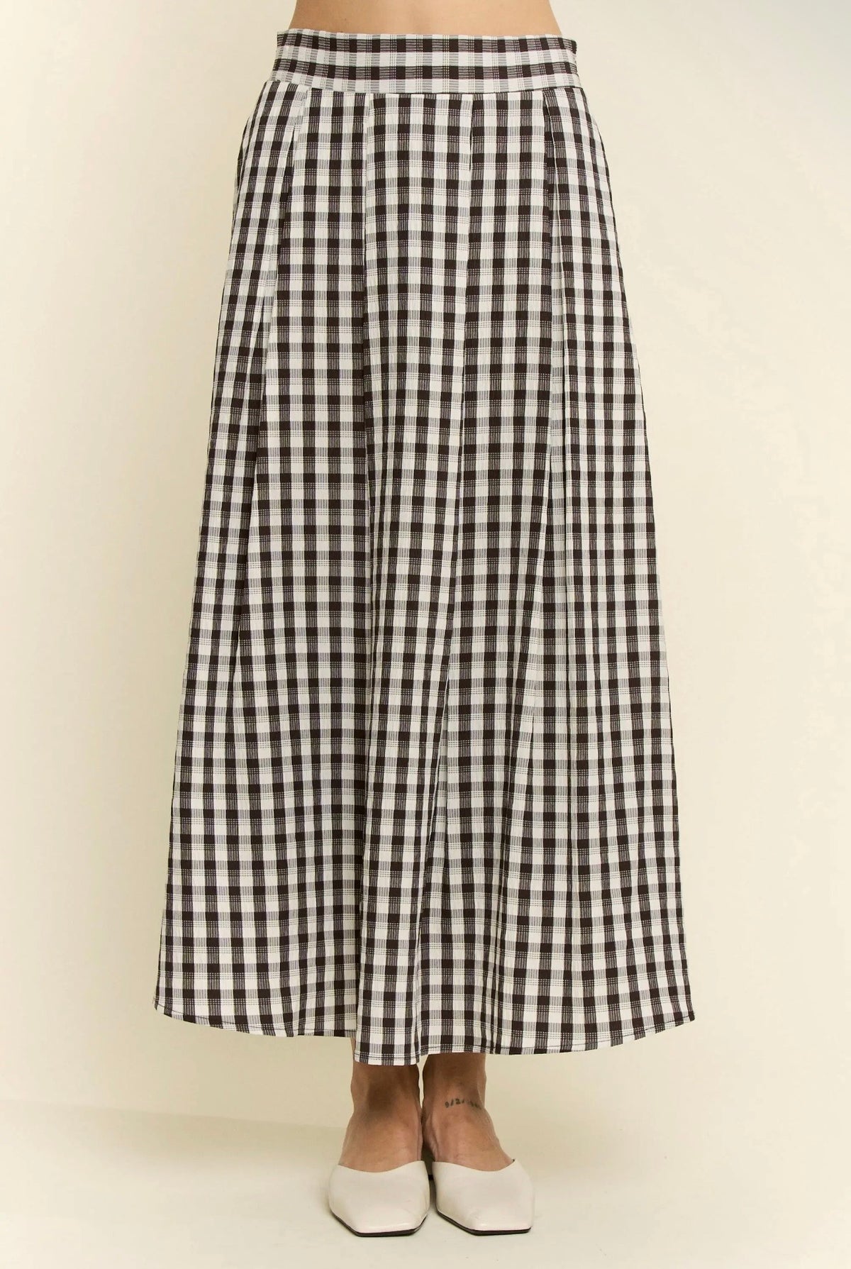 Black Gingham check skirt