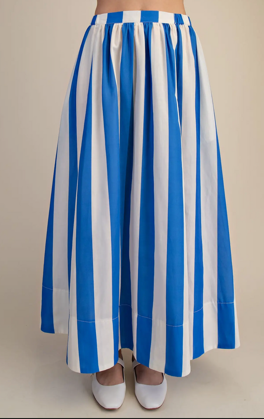 Royal blue wide stripe skirt