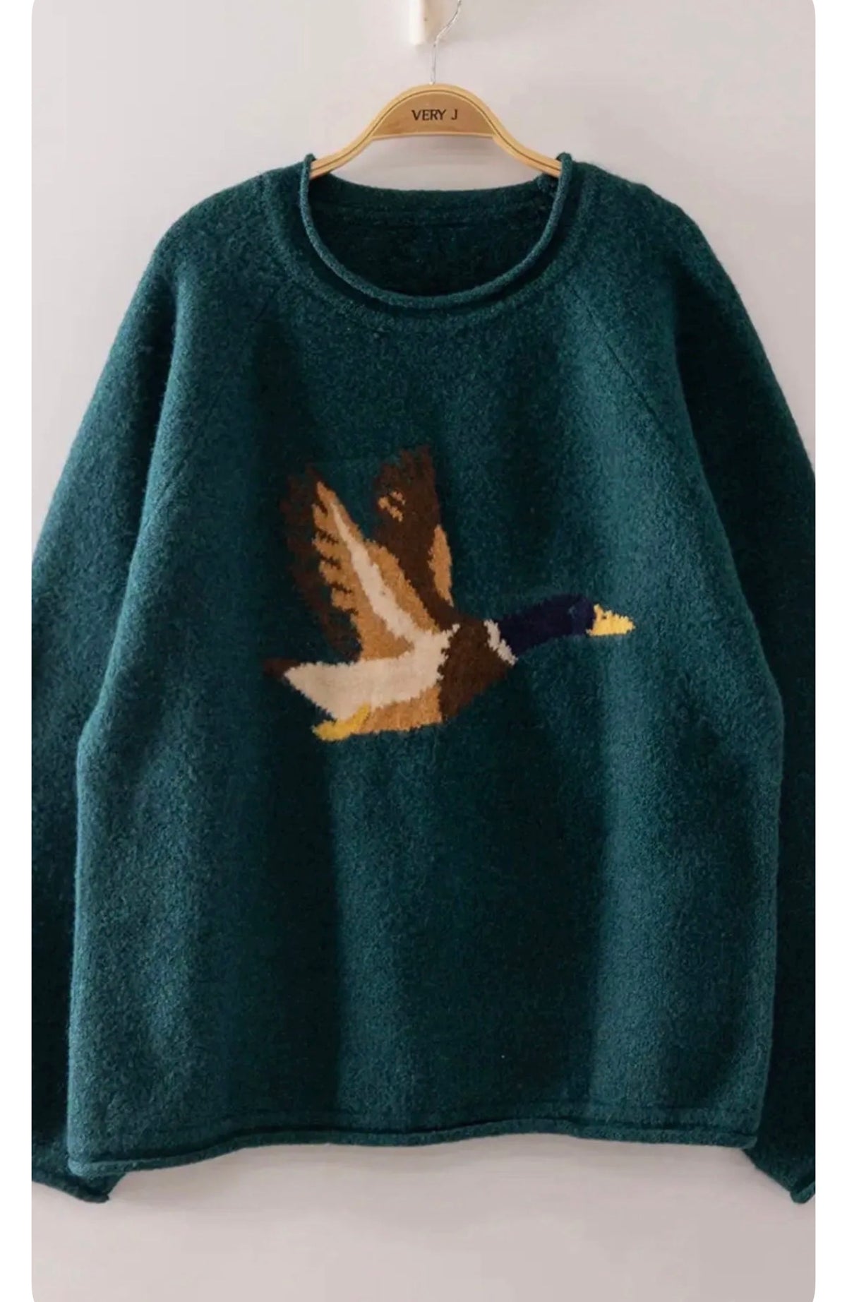 Very J mallard duck sweater