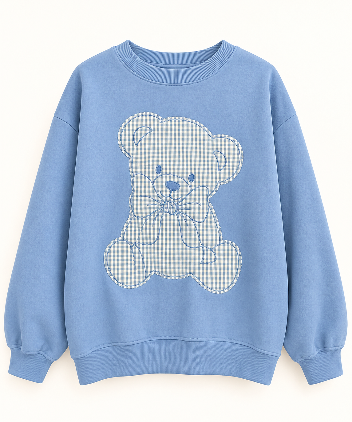 Gingham teddy bear sweatshirt