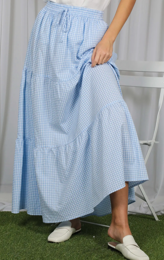 Baby blue gingham skirt