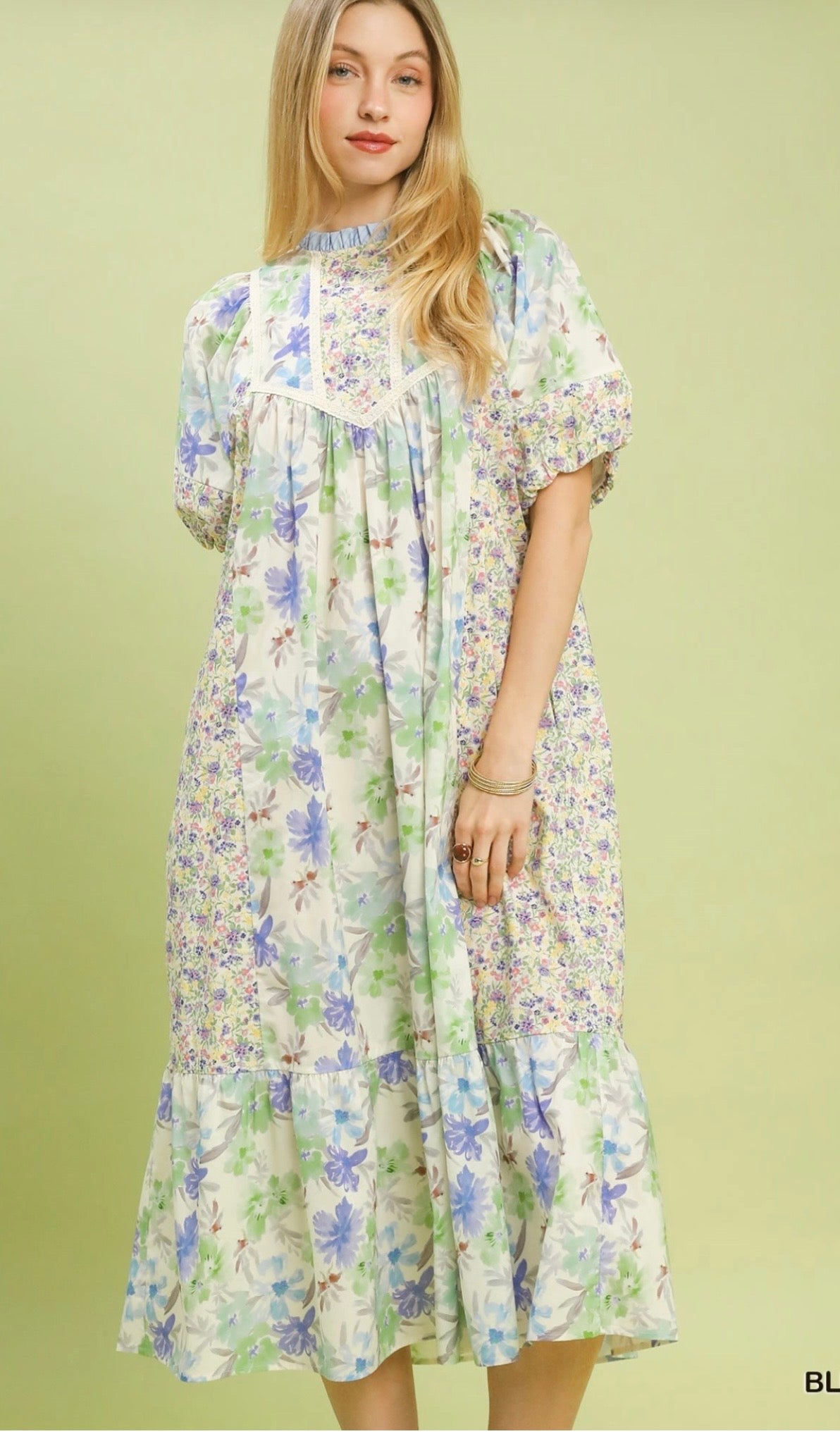 Blue lavender babydoll dress