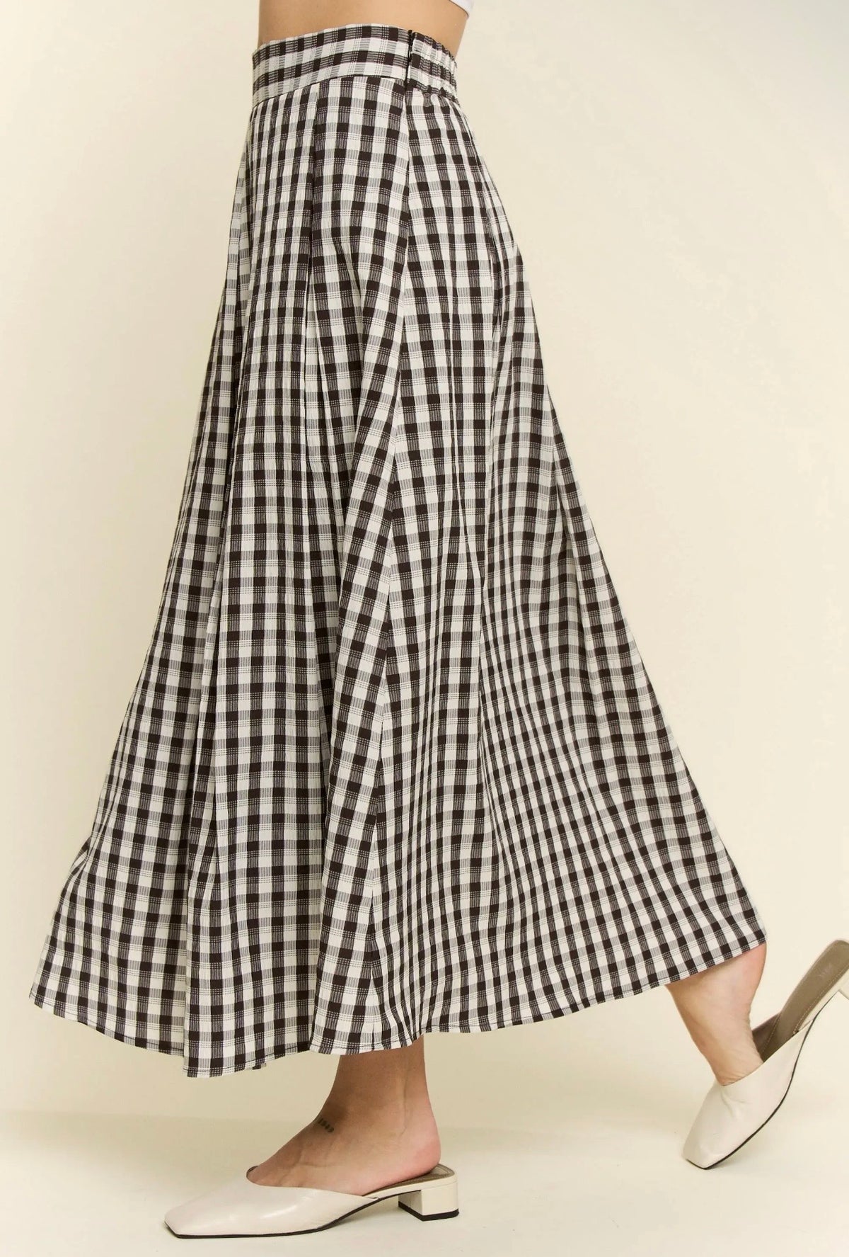 Black Gingham check skirt